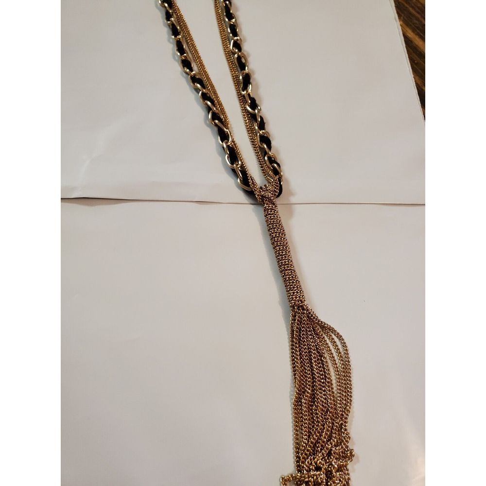 Vintage Chain Link With Tassel Front Necklace